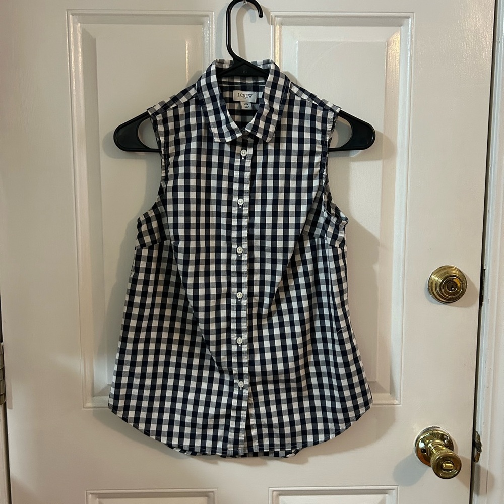 J. Crew Gingham Sleeveless Top